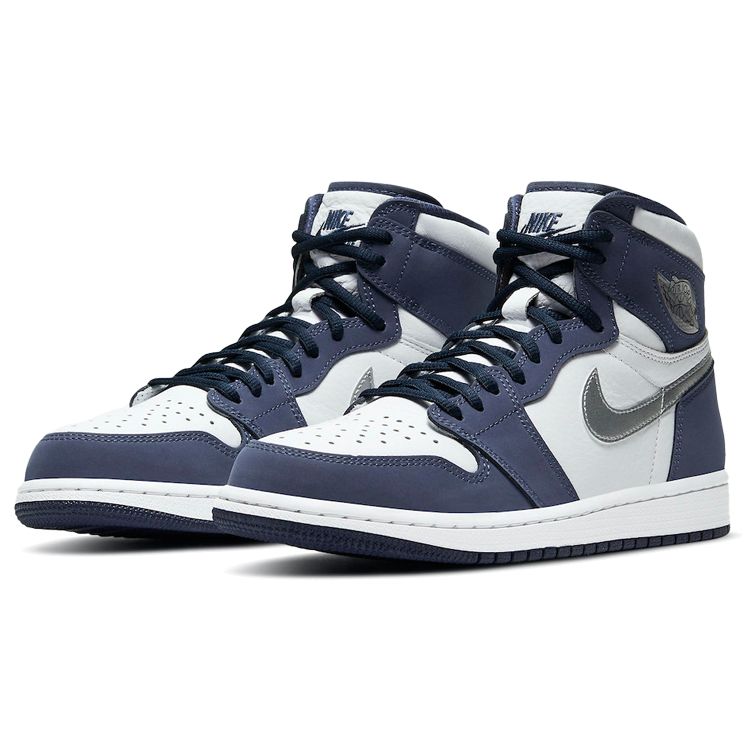Air Jordan 1 Retro High CO.JP Midnight Navy 2020 Кроссовки унисекс Синий Белый Металлик-Серебристый DC1788-100