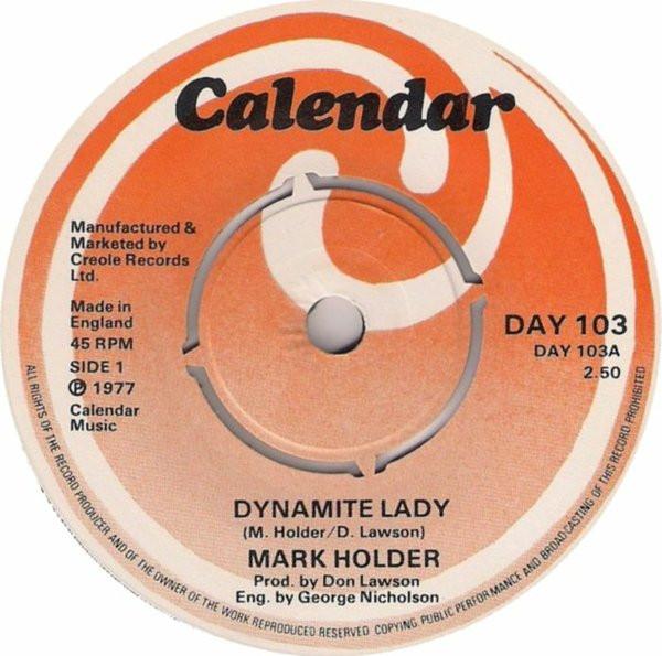 Держатель для 7-дюймовой пластинки MARK HOLDER Dynamite Lady Динамитный предохранитель DAY103 Календарь 1977 Великобритания SoulFunk Б/у