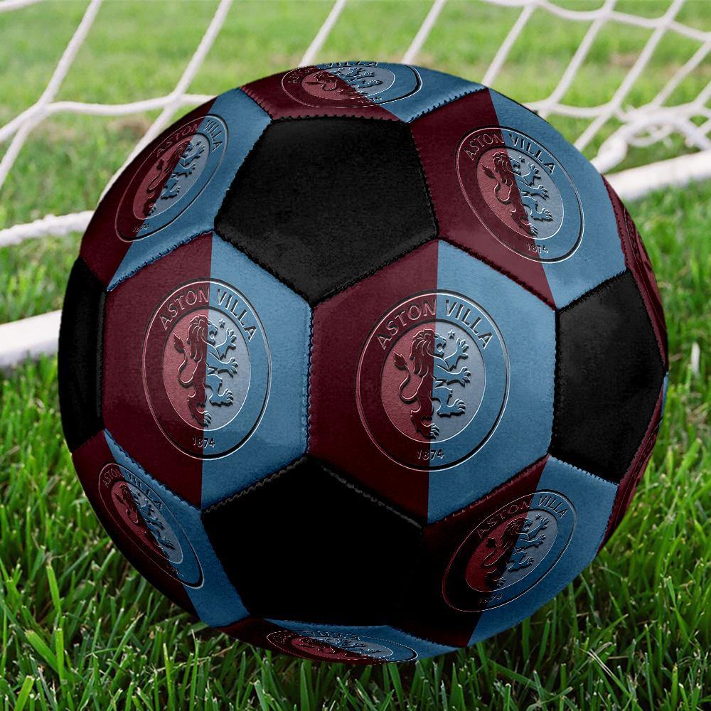 Футбольный мяч Aston Villa F.C. Цветной Для всех возрастов Машинная строчка ПВХ Готов к соревнованиям Прочный Высокий отскок. РАЗМЕР 5