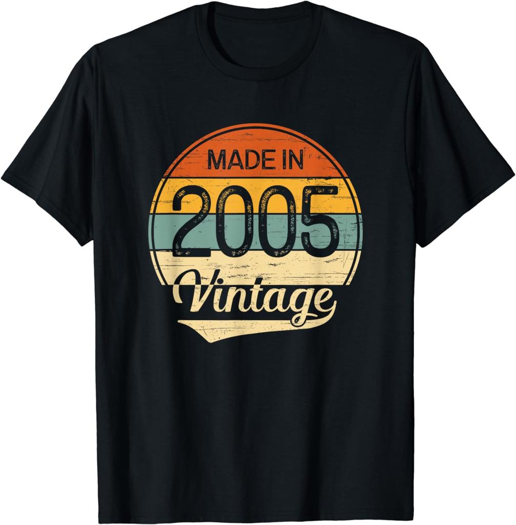 Vintage 2005 19 Year Old Birthday Made in 2005 TShirt Graphic T Shirts Unisex Streetwear T Shirt Unisex Camisetas
