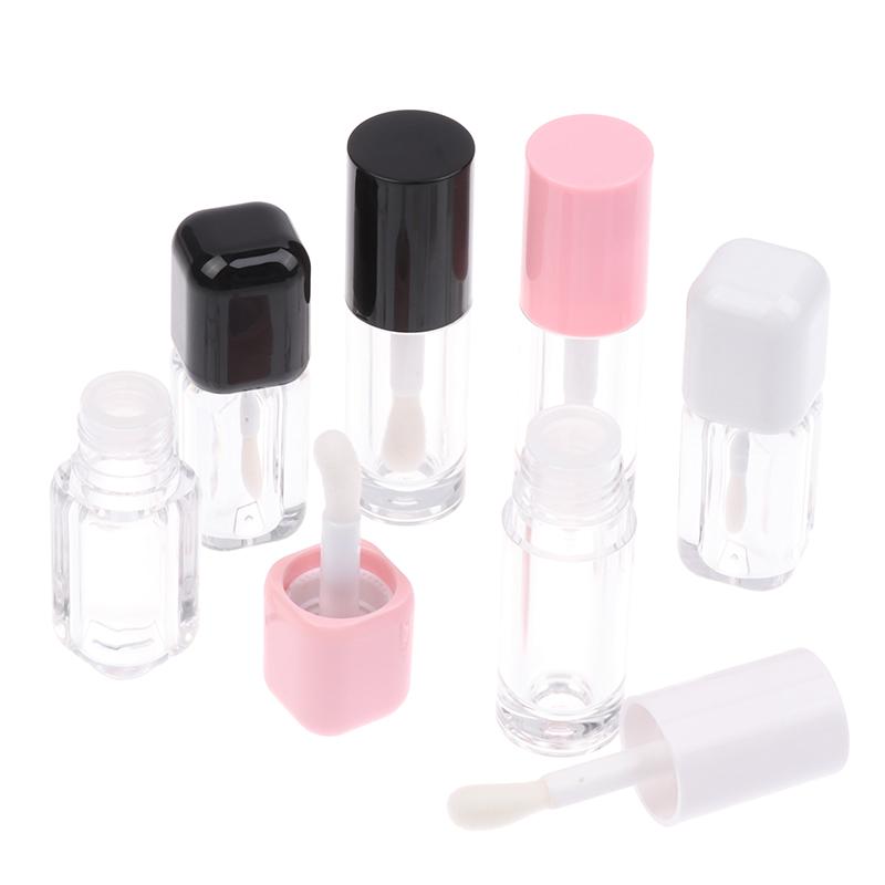 6Ml Empty Transparent Lip Gloss Tubes Big Brush Plastic Lip Balm Tube Lipstick Mini Sample Cosmetic Container Sample Bottle