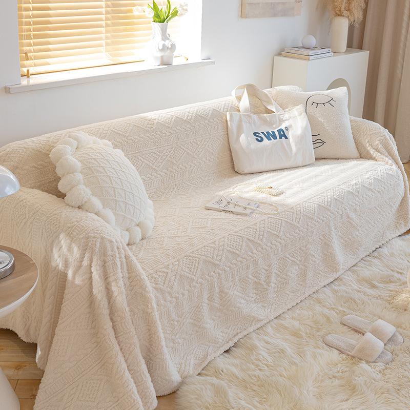 Winter High-grade Plush Sofa Cover Towel Full Cover Cloth Cat Scratch Blanket Simple Modern Sofa Cushion Universal Cover