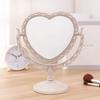 Desktop Makeup Mirror Heart Shape Makeup Vanity Portable Double-side Vanity Mirror Hand Mirror Cosmetic Compact Mirror for Women