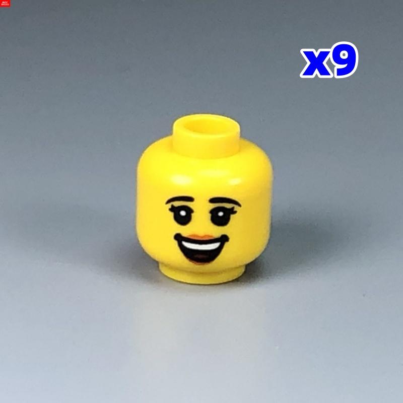 9 шт. Кубики MOC 8034 8046 Традиционное выражение лица: улыбка, смех 4 см Фигурка Лицо Печатная Голова Собранные Строительные Кирпичики Игрушки для Детей