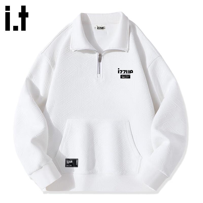 Izzueit Men's Jacquard Stand-Collar Sweatshirt