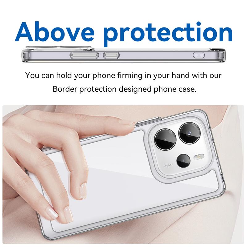 For Xiaomi Redmi Note 14 Case Transparent PC Luxury TPU Silicone Cover Redmi Note 14 Case TPU Protector Case Redmi Note 14 Cover
