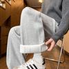 Спортивные брюки Dongjie без логотипа, утепленные, с флисовой подкладкой, для мужчин, повседневные брюки прямого кроя широкие, в винтажном американском стиле, для зимы
