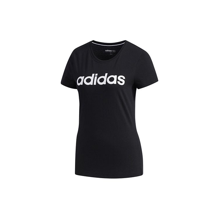 adidas Футболка с коротким рукавом Neo Essential Logo Stripe, женские топы, черный цвет FP7868