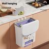 Kitchen Wastebasket Wall Mounted Trash Can With Lid Bathroom Trash Bin Garbage Can For Cabinet Under Sink Compost Bin