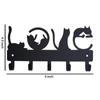 Love Cats Key Rack Small 9 Inch Wide Wall Mounted Curled Cats Key Holder Key Hanger Towel Rack Coat Rack Cats Key Rack Love