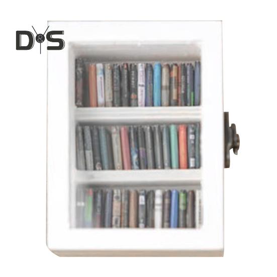Shake Away Anxiety Bookshelf Figurine Wooden Miniature Book Nook Decoration Mini Pocket Bookcase Bookshelf Insert Ornament Book Lovers Gift