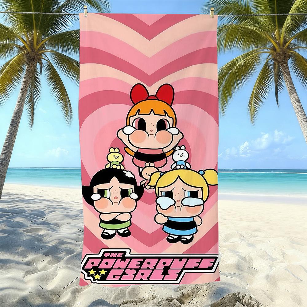 Cartoon Flying Little Policewoman Microfiber Beach Towel Quick-Drying Water-Absorbing Children'S Swimming Bath Towel Travel Portable Large Ruler
