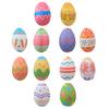 6Pcs Colorful Foam Easter Egg Hanging Decorations with Lanyard Exquisite Patterns Durable Material Simulation Egg Ornaments