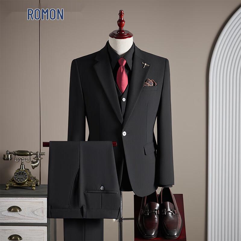 Romon Men's 3-Piece Slim Fit Business Suit Set