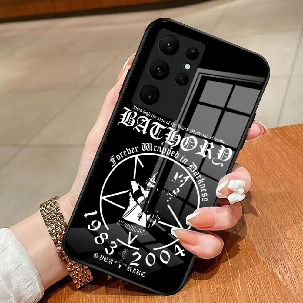 Bathory Band Phone Case For Samsung S26 S25 Edge Ultra 23 22 21 20 Ultra Plus S24 Fe Glass Cover