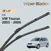 For Volkswagen VW Touran 1T 2003 2004 2005 2006 Accessories Natural Rubber Front Wiper Blades Windshield Window Brushes 28"+28"