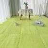 15Pcs Interlocking Fluffy Tiles with Border Square Rug Plush Puzzle Foam Floor Mat for Kids Thick Bedroom Floor Decoration