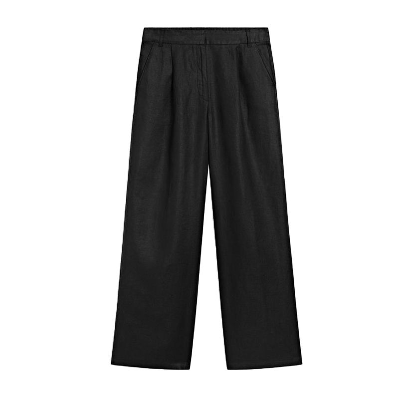 MD Spring/Summer New Arrival Women's Clothing Casual Old Money Style Elegant Linen Blend Loose-Fitting Wide-Leg Trousers 5030830