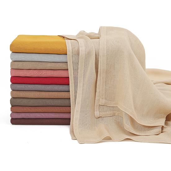 Women Scarf Solid Color Wide Edge Design Thin Scarf Breathable Shawl Versatile Head Wrap Stylish Accessory