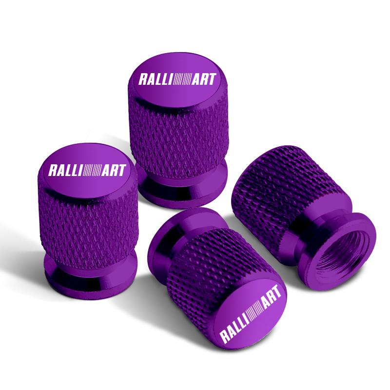 4pcs For Mitsubishi Ralli Art Badge ASX EVO Lancer Galant Pajero Car Wheel Tire Valve Caps Tyre Stem Covers Accessories Styling