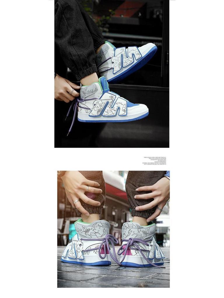 Мужские модные лоферы 2025: Дофаминовая мода Кроссовки хайтопы на толстой подошве, увеличивающие рост.