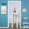 Sheer Privacy Curtain for Bedroom Lace Door Curtain, Embroidered Floral Doorway with Beads, Practical Housewarming Gift Idea Rod Pocket Room