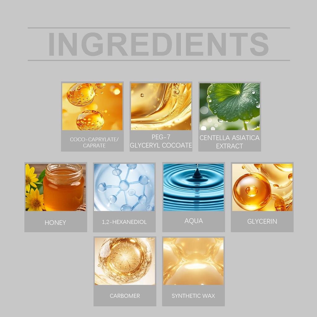 Медовый крем для снятия макияжа с центеллой азиатской, Маслянистый успокаивающий очищающий крем, Глубокое очищение без стянутости и увлажнение