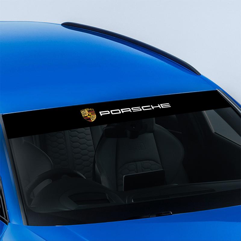 1Pcs Car Front Windshield Emblem Stickers Front and Rear Decorative For Porsche Cayenne Panamera Macan Boxster 911 Carrera-GT 944 918 917