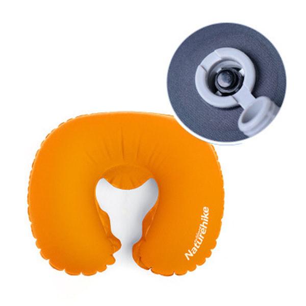 Travel U Shaped Inflatable Cervical Pillow With Breathable Ice Silk Cover For Adults