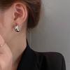 Серебряная Игла Модные Геометрические Серьги-Пуссеты Гонконгский Стиль Универсальные Серьги Холодного Стиля Простые Премиальные Серьги с Характером