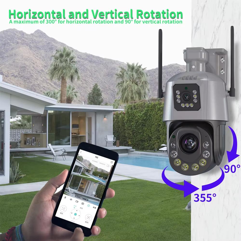 Новая Wi-Fi камера HD 6MP PTZ 50X Zoom Двусторонняя аудиосвязь Цветная камера ночного видения Уличная водонепроницаемая CCTV Видеонаблюдение Безопасность Wi-Fi IP камера