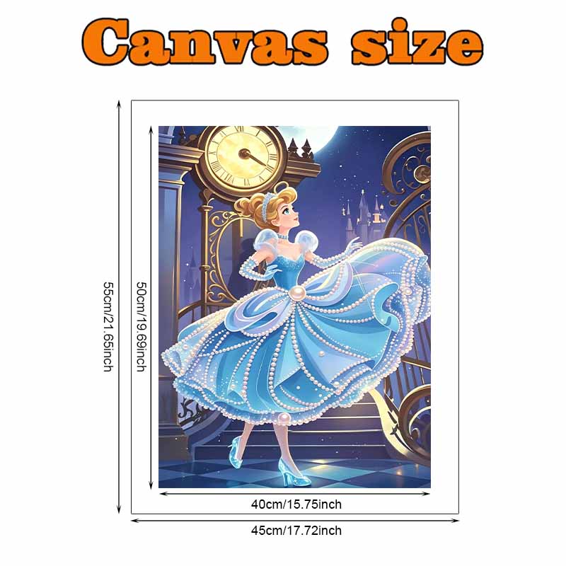 Disney Cinderella Pearl Art Painting Home Wall Decor Cinderella Princess Art Crafts Handmade DIY Adult/Beginner Gift Creative Home Decor Frameless