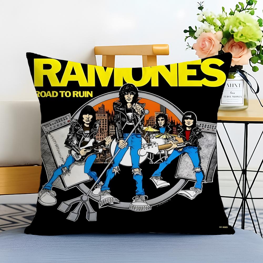 Подушка с принтом панк-группы R-Ramones Наволочка Стирка возможна Льняная Наволочка Мягкая Для Дивана Кровати Уютная Домашняя Комната Декор