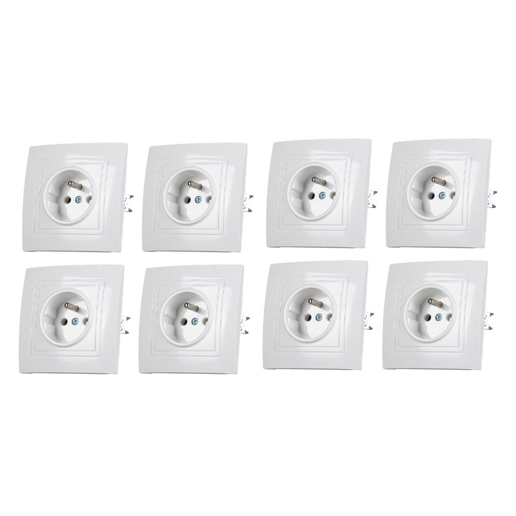8pcs French Standard Socket 16A  Wall Mounted Socket Wall Outlet for Home Office Hotel