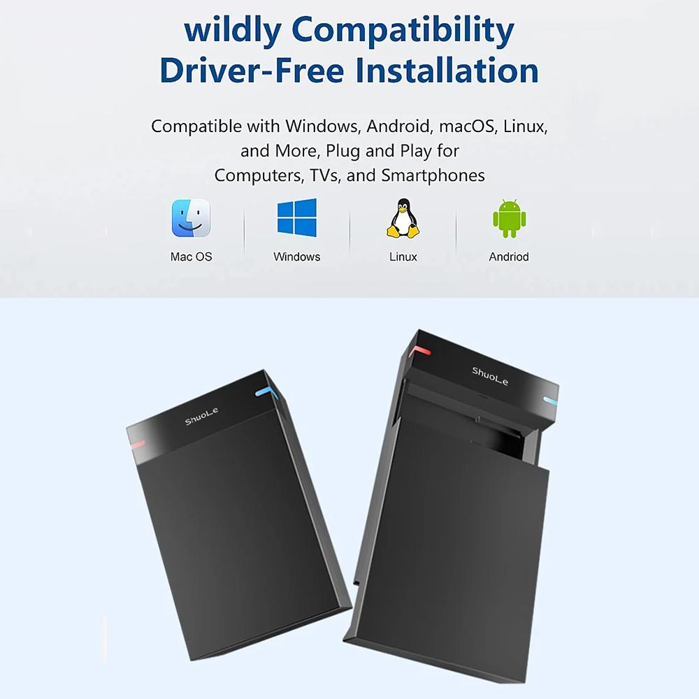 2,5/3,5-дюймовый корпус для жесткого диска USB3.0, корпус для жесткого диска SATA - USB 3.0, внешний жесткий диск, 10 ТБ, адаптер для ПК, ноутбука