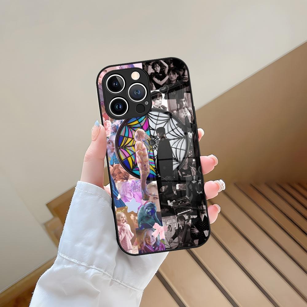 Чехол для телефона Закаленное стекло Для IPhone 13 17 15 16 14 12 11 Pro Max Plus Mini XR XS SE2020 Coque W-Среда Комнатное Окно