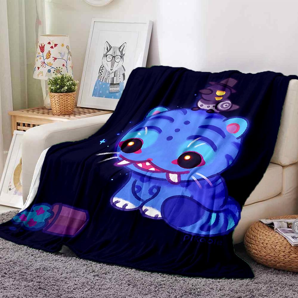1Pc Blue Tiger Hat Blanket For Couch Bed Plush Cozy Fuzzy Blanket Super Soft Warm Blankets For Fall And Winter 0918193