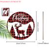 Рождественская деревянная табличка с классическим узором с оленями - Круглая табличка Navidad для входной двери, настенный декор - Идеальное рождественское украшение