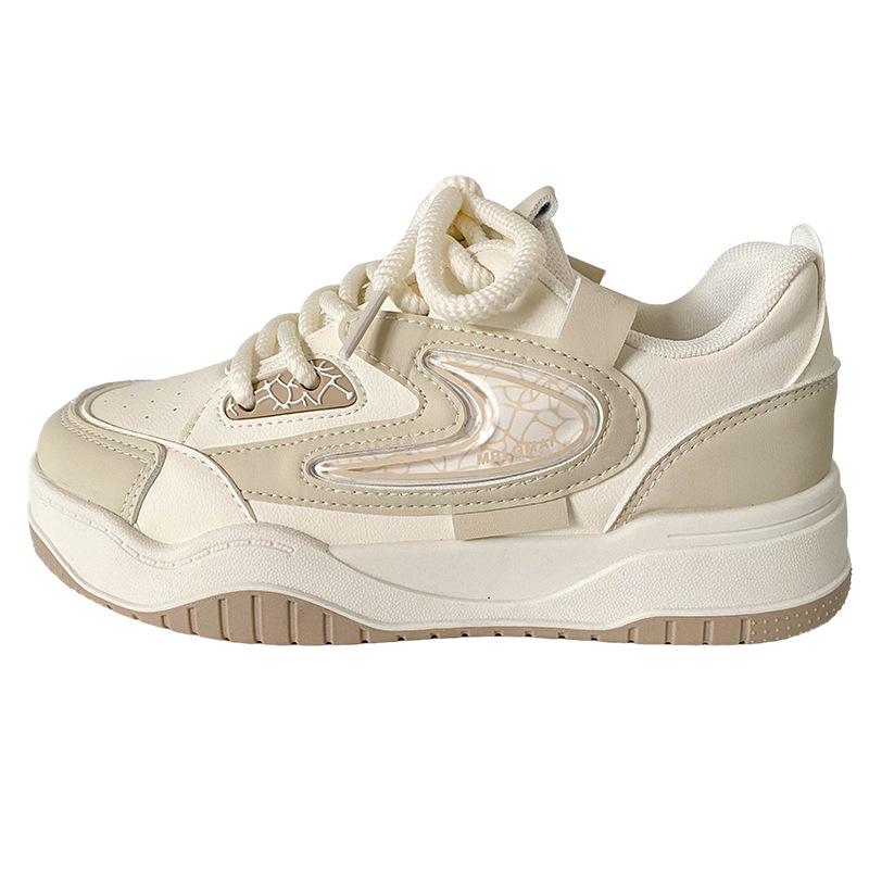 B2202 латексная стелька/толстая подошва из допамина, женские туфли 2025 года, новые туфли с круглым носком, белые туфли