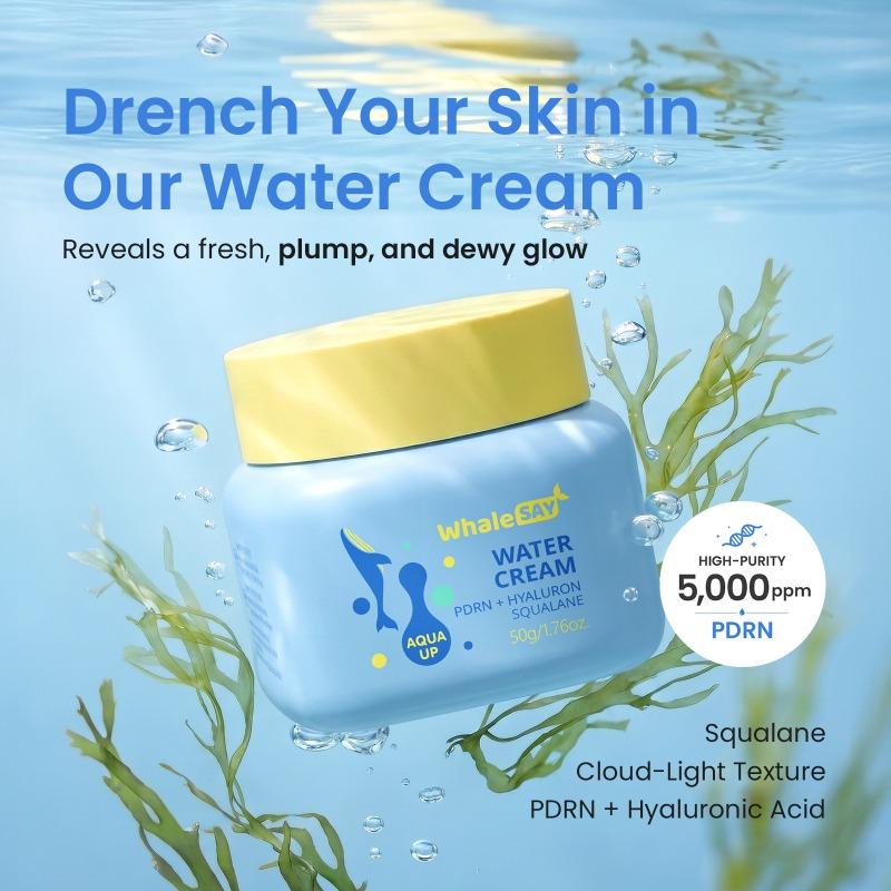 Water Cream 50g PDRN Hyaluronic Acid Squalane Hydrating Face Moisturizer Instant Plump Cooling Non-Greasy Daily Facial Skin Care