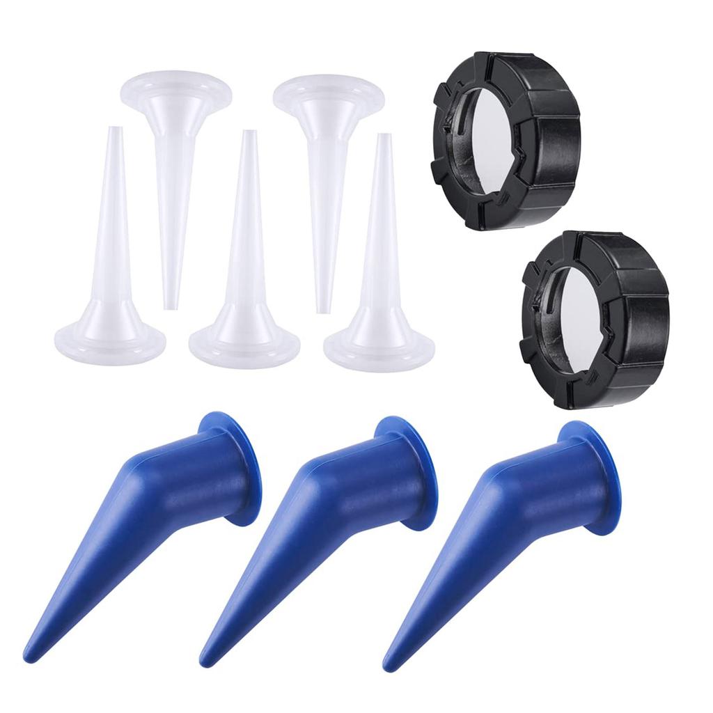 10pcs Caulk Gun Nozzle Replacement Set Plastic Caps & Angled Cone Nozzles Kitchen Bathroom Sealing for Efficient Sealing