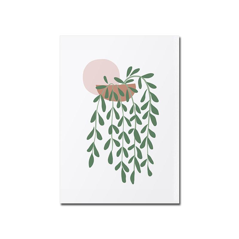 Плакат с зеленым растением, абстрактная линия, женский настенный художественный цветочный рынок, картина маслом, печать, скандинавская гостиная, украшение дома, картина