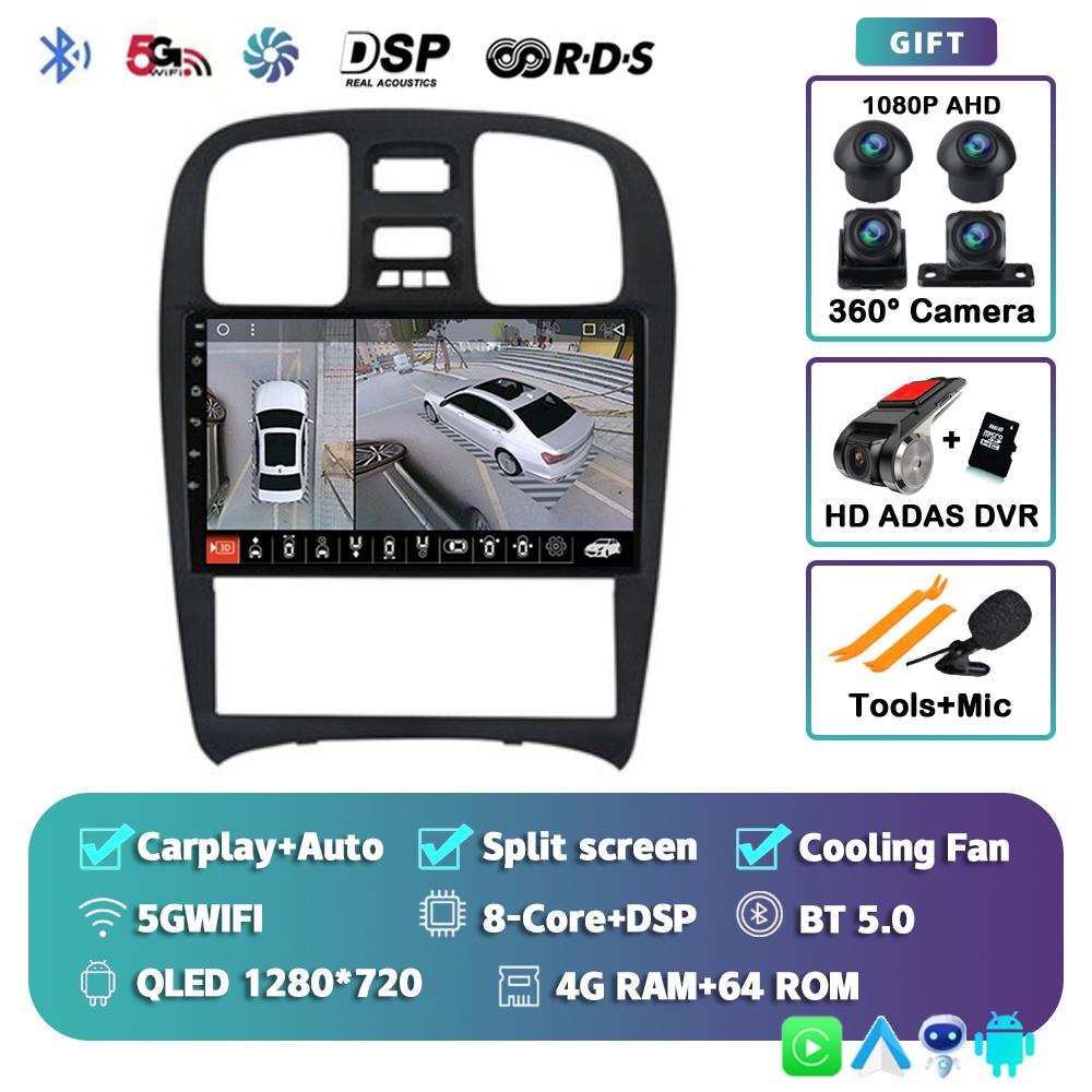 Автомобильный радиоприемник Android 14 DSP, мультимедийный видеоплеер, навигация, GPS для Hyundai Sonata EF 2001-2006 2007 2008 2009 2010 2011 2012