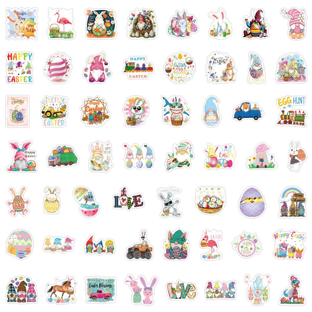 55 New Cartoon Easter Easter Easter Egg Rabbit Stickers Suitcase Mobile Phone Graffiti Stickers