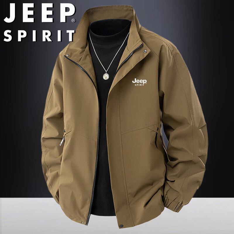 JEEP SPIRIT Men's Stand-Collar Casual Outdoor Jacket