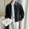 Унисекс ретро байкерская куртка из ПУ кожи с двойной молнией - Корейский стиль, легкая роскошь для осени/зимы