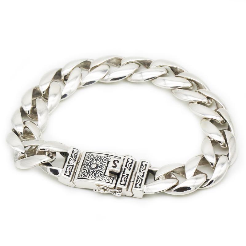 Новый изысканный серебряный мужской браслет, глянцевый властный китайский стиль, ретро креативный простой ювелирный аксессуар для пары