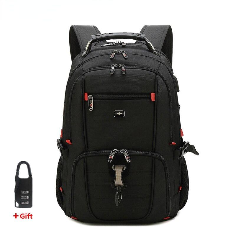 Дорожная сумка Бизнес Антикража Рюкзак Мужской Mochila USB-зарядка 15,6 17-дюймовый рюкзак для ноутбука Водонепроницаемый Мужские рюкзаки