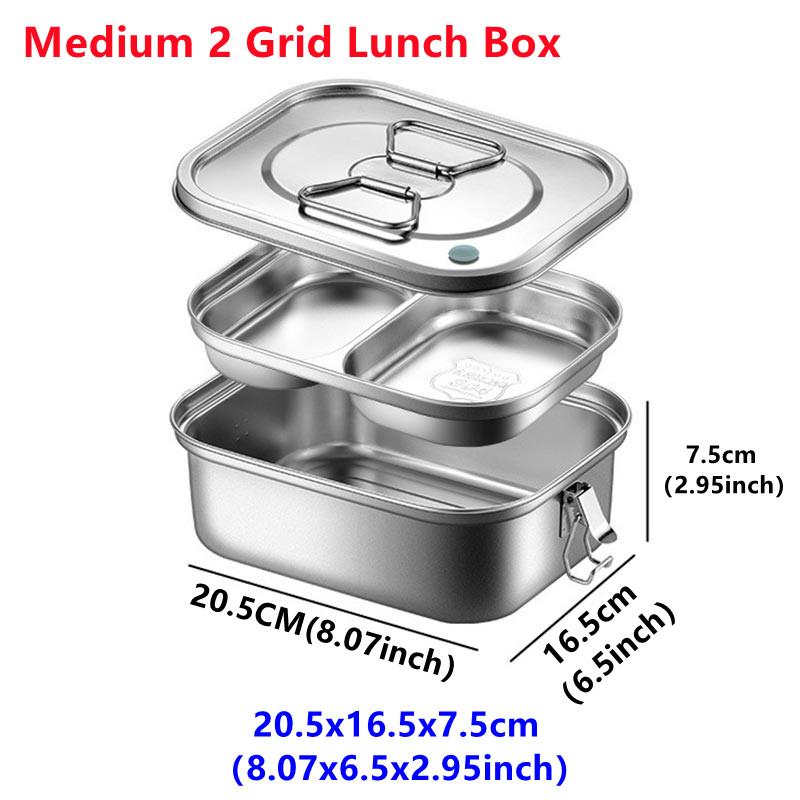 304 Stainless Steel Lunch Bento Box for Kids Adults Portable Double Layer Sealed Picnic Box Insulation Food Storage Lunch Box