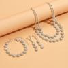 Women Inlaid Rhinestone Chain Necklace Earrings Bracelet Wedding Party Festival Gift